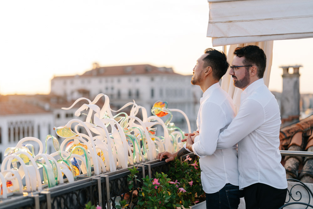 gay couple proposal photographer in Venice